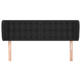 Headboard with Ears Black 147 cm Faux Leather - Side View