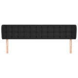 Headboard with Ears Black 203 cm Faux Leather