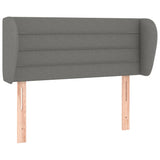 Headboard with Ears Dark Grey 103 cm Fabric - Front View