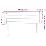 Headboard with Ears Dark Grey 147 cm Fabric - Extra Image