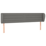 Headboard with Ears Dark Grey 163 cm Fabric - Front View