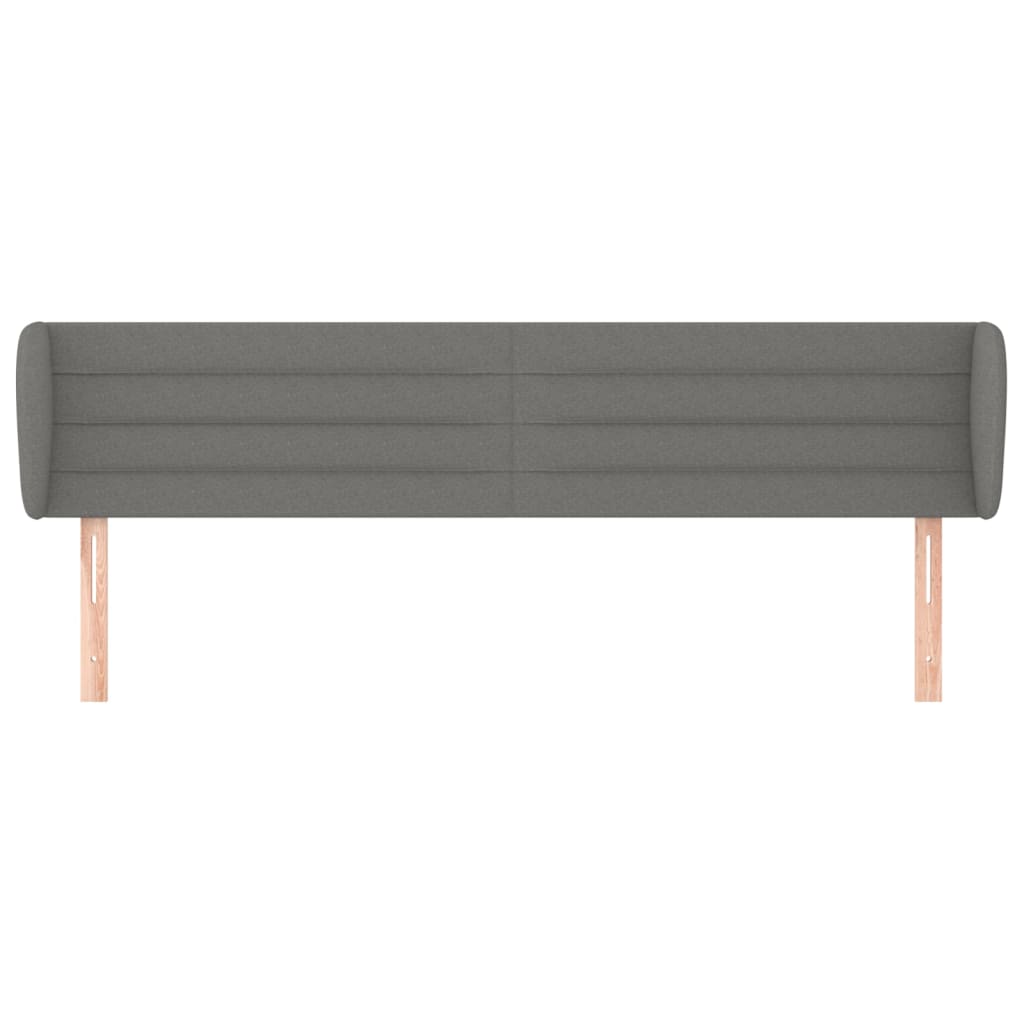 Headboard with Ears Dark Grey 163 cm Fabric