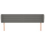 Headboard with Ears Dark Grey 163 cm Fabric - Side View