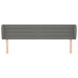 Headboard with Ears Dark Grey 203 cm Fabric - Side View