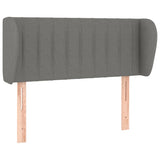 Headboard with Ears Dark Grey 103 cm Fabric - Front View