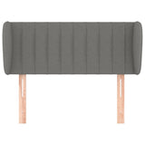 Headboard with Ears Dark Grey 103 cm Fabric - Side View