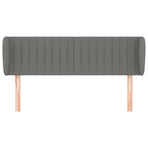 Headboard with Ears Dark Grey 147 cm Fabric