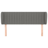 Headboard with Ears Dark Grey 147 cm Fabric - Side View