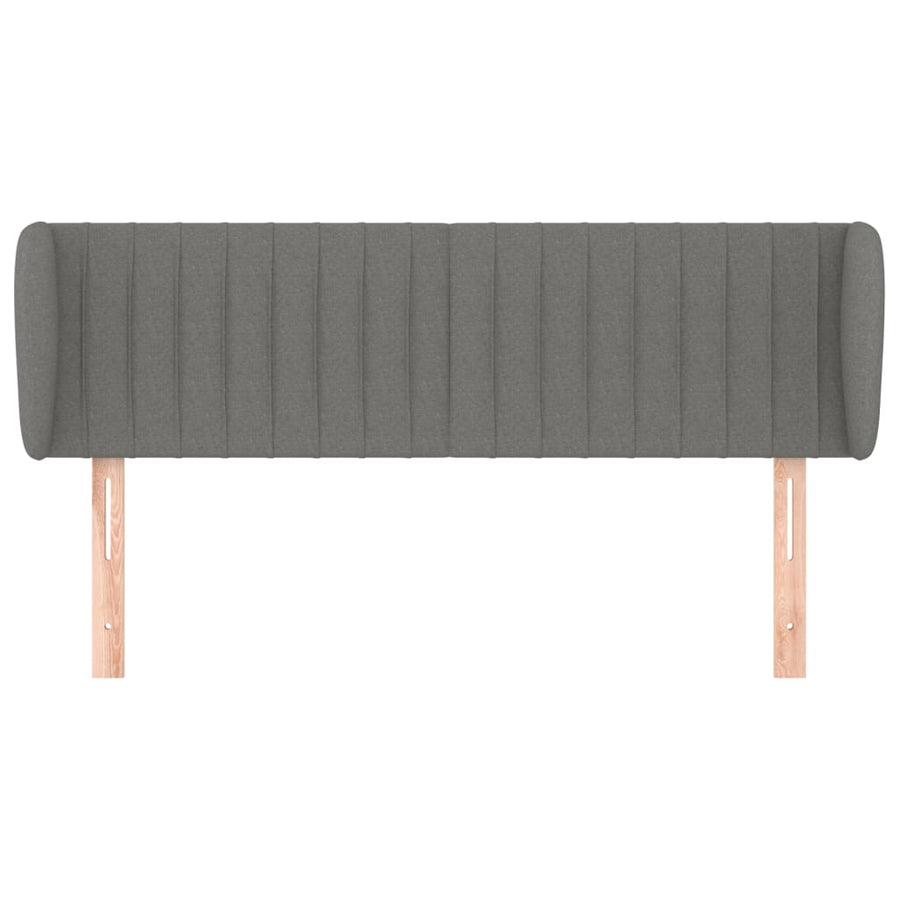 Headboard with Ears Dark Grey 147 cm Fabric