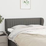 Headboard with Ears Dark Grey 147 cm Fabric