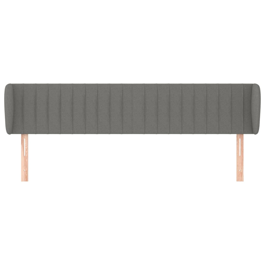 Headboard with Ears Dark Grey 203 cm Fabric