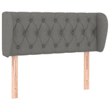Headboard with Ears Dark Grey 103 cm Fabric - Front View
