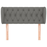 Headboard with Ears Dark Grey 103 cm Fabric - Side View