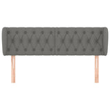 Headboard with Ears Dark Grey 147 cm Fabric