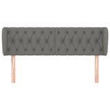 Headboard with Ears Dark Grey 163 cm Fabric
