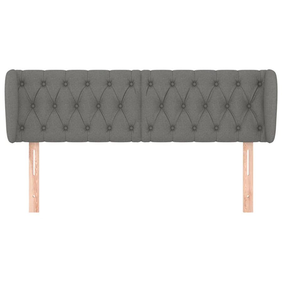 Headboard with Ears Dark Grey 163 cm Fabric