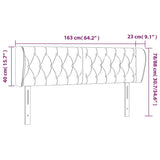 Headboard with Ears Dark Grey 163 cm Fabric - Extra Image