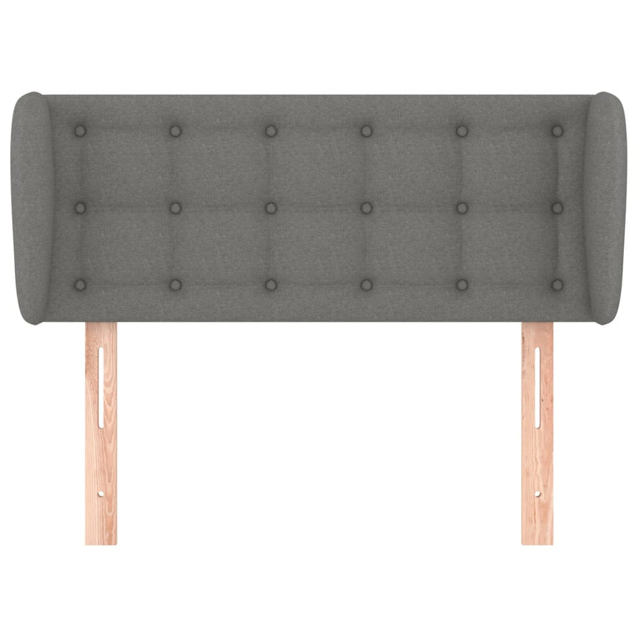 Headboard with Ears Dark Grey 103 cm Fabric