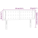 Headboard with Ears Dark Grey 147 cm Fabric