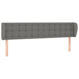 Headboard with Ears Dark Grey 203 cm Fabric - Front View