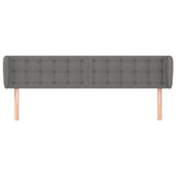Headboard with Ears Dark Grey 203 cm Fabric