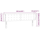 Headboard with Ears Dark Grey 203 cm Fabric - Extra Image