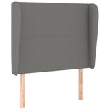 Headboard with Ears Dark Grey 83 cm Fabric - Front View