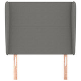 Headboard with Ears Dark Grey 83 cm Fabric - Side View