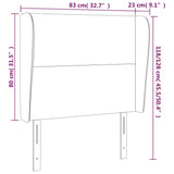 Headboard with Ears Dark Grey 83 cm Fabric