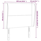Headboard with Ears Dark Grey 103 cm Fabric - Extra Image