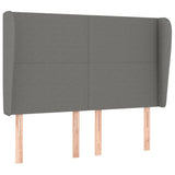 Headboard with Ears Dark Grey 147 cm Fabric - Front View