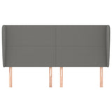 Headboard with Ears Dark Grey 163 cm Fabric