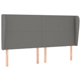 Headboard with Ears Dark Grey 203 cm Fabric - Front View