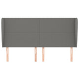 Headboard with Ears Dark Grey 203 cm Fabric