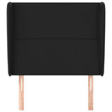 Headboard with Ears Black 83 cm Faux Leather - Side View