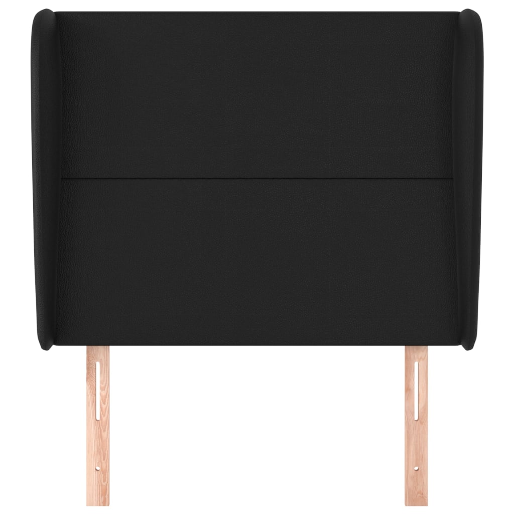 Headboard with Ears Black 103 cm Faux Leather