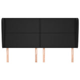 Headboard with Ears Black 163 cm Faux Leather - Side View