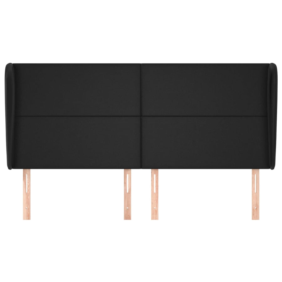 Headboard with Ears Black 163 cm Faux Leather