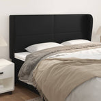 Headboard with Ears Black 163 cm Faux Leather