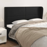 Headboard with Ears Black 163 cm Faux Leather