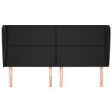 Headboard with Ears Black 203 cm Faux Leather