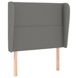 Headboard with Ears Dark Grey 83 cm Fabric - Front View