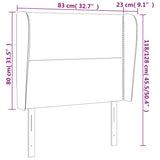 Headboard with Ears Dark Grey 83 cm Fabric - Extra Image