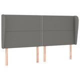 Headboard with Ears Dark Grey 163 cm Fabric