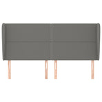 Headboard with Ears Dark Grey 163 cm Fabric
