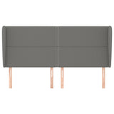 Headboard with Ears Dark Grey 163 cm Fabric - Side View