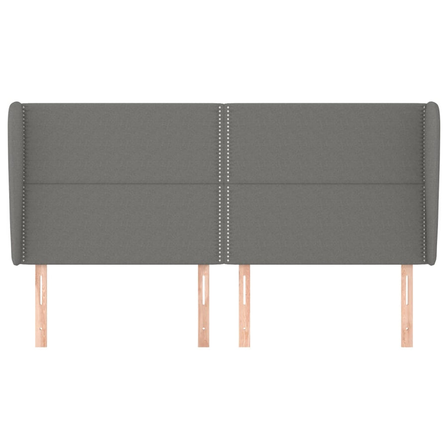 Headboard with Ears Dark Grey 163 cm Fabric