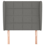 Headboard with Ears Dark Grey 103 cm Fabric - Side View