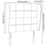 Headboard with Ears Dark Grey 103 cm Fabric