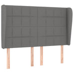 Headboard with Ears Dark Grey 147 cm Fabric